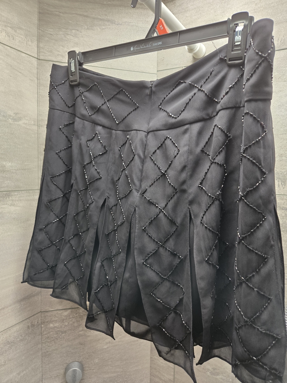 Laurence Kazar Black Beaded Mini Skirt